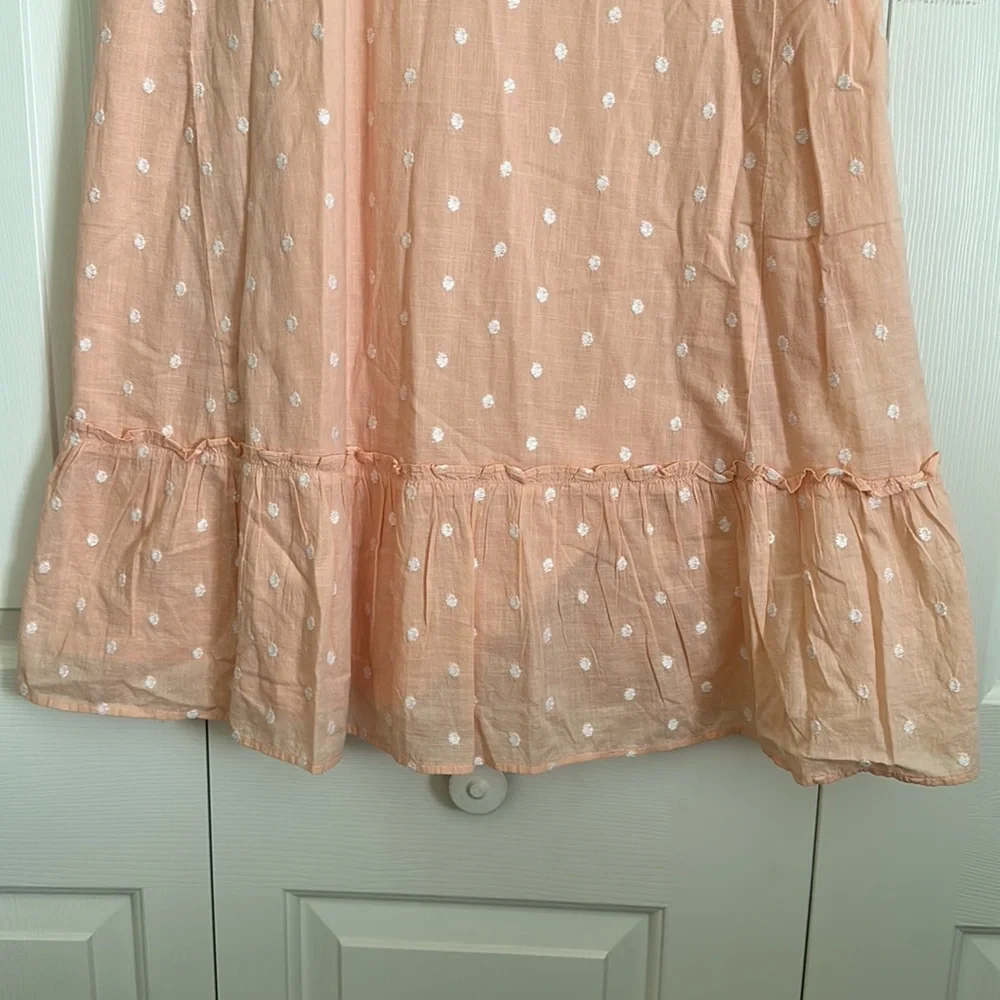 💖Loft peach sleeveless summer dress with bow in the back - Picture 3 of 6